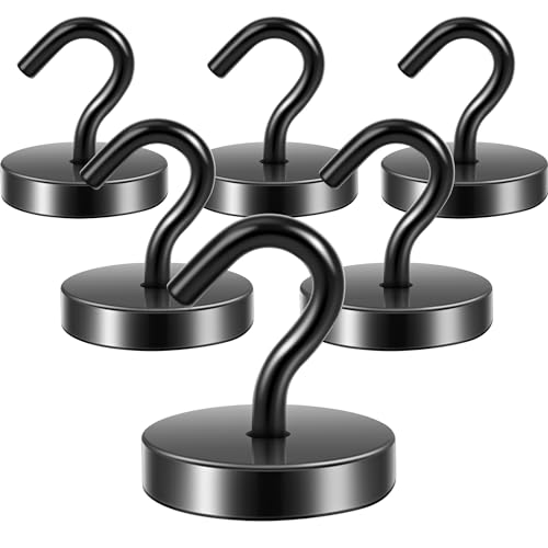 Neosmuk Magnetic Hooks Steel Tube Design for Cruise,130lb+ Black,6 Pack | Cruise Ship Essentials,Heavy Duty Magnett Hooks for Cabins, Refrigerator, Grill, Hanging, and Travel Extra Strong Must-Haves - color: Black, size: 120lb Magnetic Hooks
