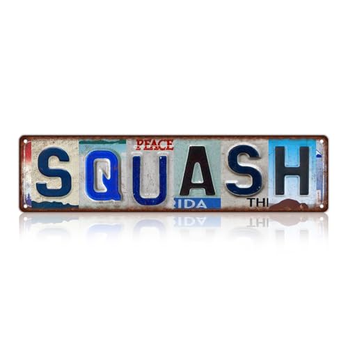 Vintage Sport Street Sign Squash Wall Decor Metal Tin Signs for Bar Home Bedroom Garage - color: St-I-13