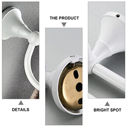 Angoily Wall Mounted Towel Rack Double Pole Bathroom Towel Holder with Shelf Bathrobe Holder and Storage Shelf for Wall 21.65 X 5.51 X 2.20 in 1 Pack