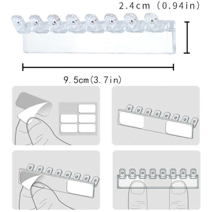 Jewelry Hanging Hooks 6Pcs Plastic Wall Hanger Jewelry Display Rack Multipurpose Adhesive Paste(6Pcs,Transparent)