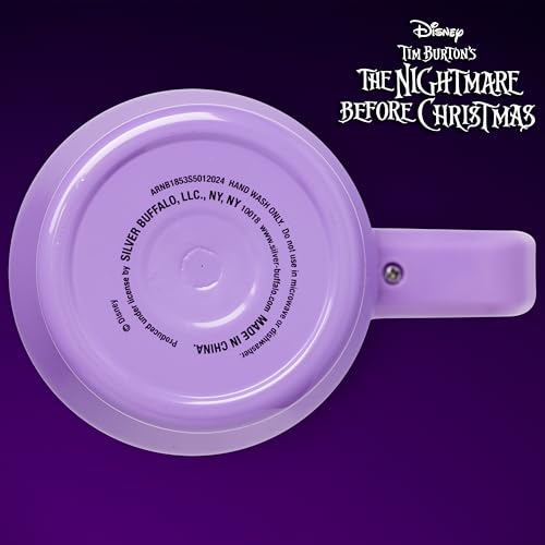 Silver Buffalo Disney Nightmare Before Christmas by Tim Burton Jack Skellington Double Walled Stainless Steel Tumbler with Handle and Straw, Fits in Standard Cup Holder, 40 Ounces - color: Nightmare Before Christmas Purple Twilight