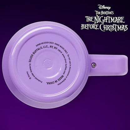 Silver Buffalo Disney Nightmare Before Christmas by Tim Burton Jack Skellington Double Walled Stainless Steel Tumbler with Handle and Straw, Fits in Standard Cup Holder, 40 Ounces - color: Nightmare Before Christmas Purple Twilight