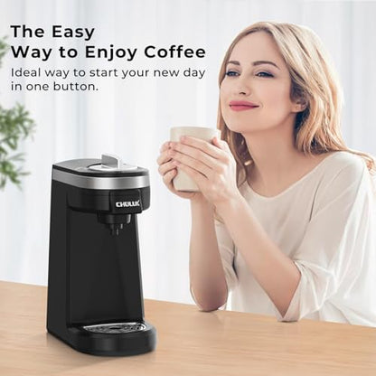 CHULUX Single Serve Coffee Maker for K Capsule, Mini Single One Cup Coffee Machine, Perfect for Small Space, Black - color: A-Black
