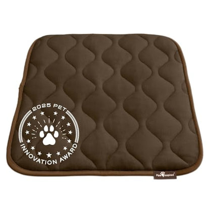 Paw Inspired Washable Padded Crate Mats for Dogs | 23" x 17" Pad, Fits 24-inch Kennels | Leakproof, Waterproof Bottom, Plush Pet Beds (Dark Brown) - color: Dark Brown, size: 24 Inch