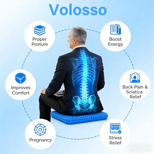 Gel Seat Cushion, Cushion, Gel Seat Cushion for Long Sitting, Breathable Honeycomb Design Absorbs Pressure Points Chair Pad, for Office Chair, Wheelchair, Car & Truck (42 * 36 * 4.5cm) - color: 42*36*4.5cm