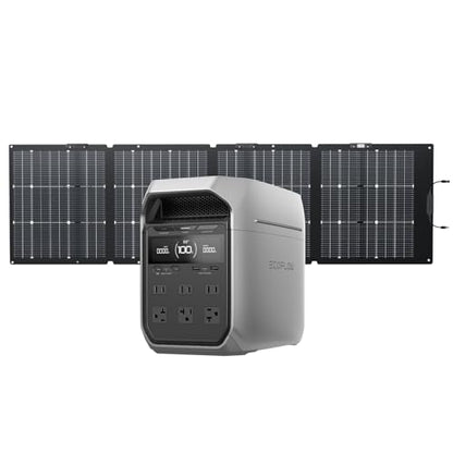 EF ECOFLOW Solar Generator DELTA 3 Plus with 220W Bifacial Solar Panel, 1000W Solar Input, LFP(LiFePO4) Battery, Portable Power Station for Home Backup Power, Camping & RVs - style: DELTA 3 Plus with 220W