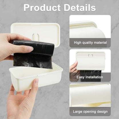 3 Pcs Fine Liner Trash Bag Holder Dispenser, Wall Mounted Plastic Bag Organizer with Trash Bags 100 Counts, Garbage Bag Holder Under Sink for Bottom of Can for Kitchen Cabinet