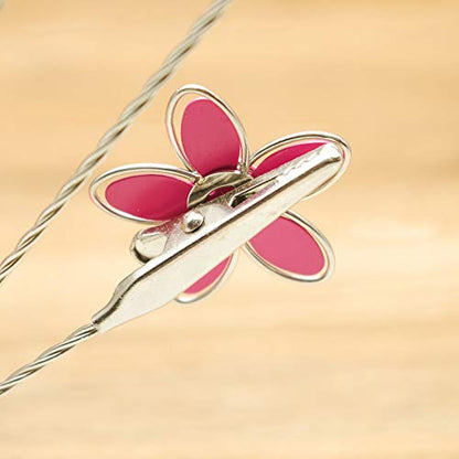 8-Branch Family Tree Picture Frame Holder, Card Photo Clips Holder Desk Stand for Memo Paper Note Photo Christmas Wedding Card Display (Rose Red Flower) - style: peach blossom
