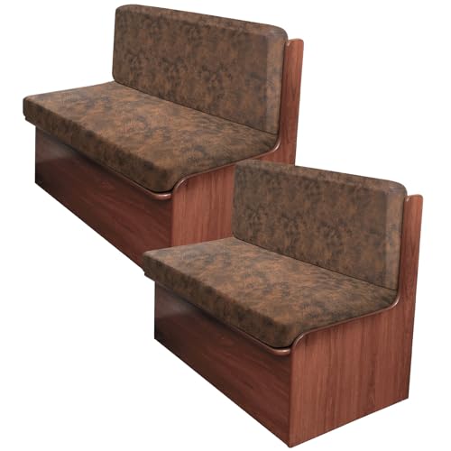 ANARACHON Leather Look RV Camper Dinette Cushion Covers, Washable RV Couch Cushion Covers Dinette Booth Seats Stretchable Camper Seat Covers (03 Dark Brown, 2 Sets) - color: 03 Dark Brown, size: 2 Sets