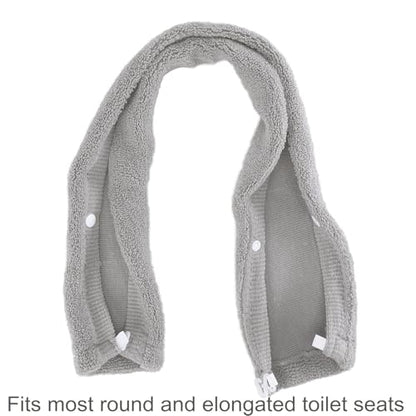 Bathroom Soft Thicker Warmer Stretchable Washable Cloth Toilet Seat Cover Pads (Gray/3pcs) - color: Gray X 3pack