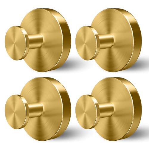 Shower Hooks for Inside Shower,Suction Cup Hooks for Glass Window,Removable Towel Hooks for Bathrooms,4 Packs(Gold) - color: Gold, size: 4 Pack