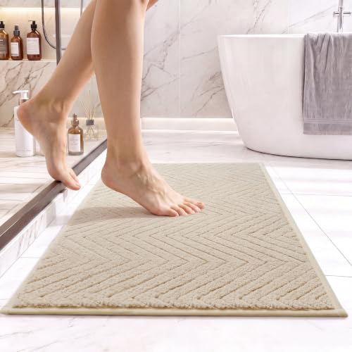 Bathroom Rugs Mat Quick Dry Absorbent Non Slip Bath Mat Bath Mats for Bathtub Mat Bathroom Carpet Fit Under Door Washable Floor Bath Rug Brown 20x32 - color: Brown-c, size: 20'' x 32''