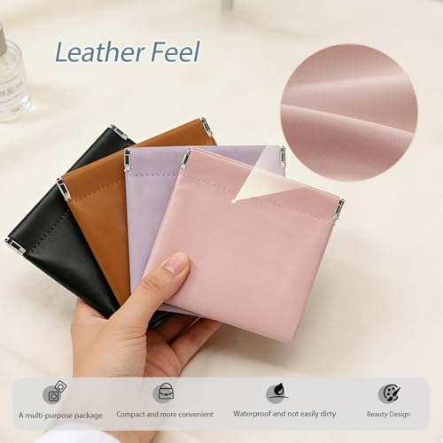 YZRIZX 4PCS Makeup Bag for Purse, Small Pocket Cosmetic Bags for Travel, Portable Mini Purse Bag for Storage Coin, Jewelry, Cosmetic Accessories Organizer Pouch