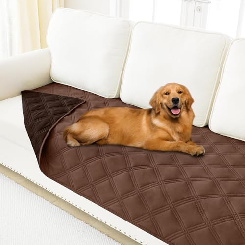 Smiry Waterproof Dog Bed Cover Blanket 30x70, Soft Reversible Pet Blanket, Washable Leakproof Cats Dogs Couch Cover for Sofa, Couch, Furniture, Brown/Chocolate - color: Brown/Chocolate, size: 30x70 Inch
