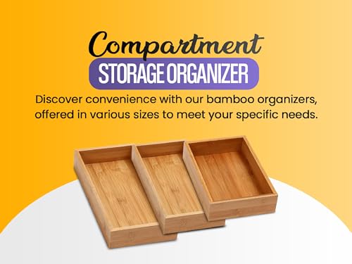 YBM HOME Bamboo Drawer Organizer Storage Box for Kitchen Drawer, Junk Drawer, Office, Bedroom, Children Room, Craft, Sewing, and Bathroom, 2 Pack 10x14x2 inch - size: 10x14x2 inch ( Pack of 2 )