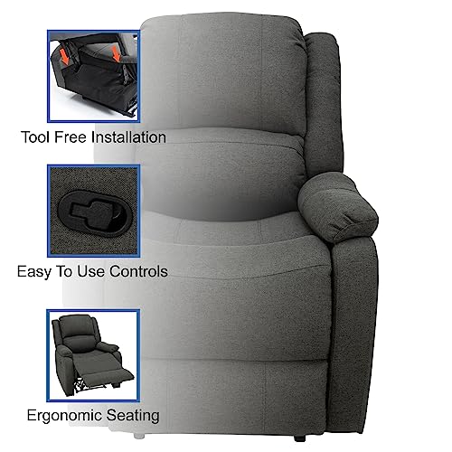 RecPro Charles Collection | 30" Zero Wall Wall Hugger Recliner | Slideout RV Living Room Chair | Cloth (Fossil, 1 Chair) - color: Fossil, size: 1 Chair