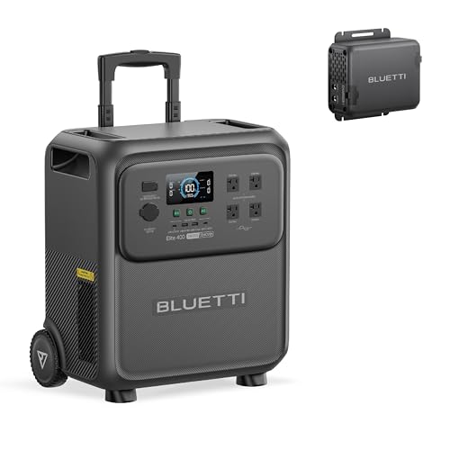 BLUETTI Elite 400 Portable Power Station with Charger 1 (Ship Separately), 560W DC-DC Alternator Charger, 7.5H Full Charge via Car, 3840Wh 2600W LFP Batttery Backup for Home Backup, Outage, RV Life - style: BLUETTI Elite 400+Charger 1