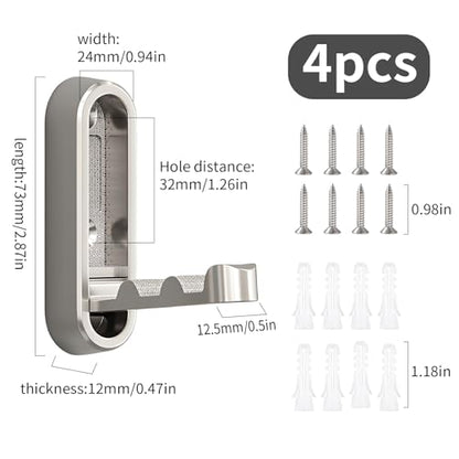 4Pcs Foldable Wall Hooks, Zinc Alloy Folding Hook Silver, Heavy Duty Folding Coat Hooks Wall Mounted for Hanging Coat Towels Bags Keys (Silver, 4 Pack) - color: Silver, size: 4 Pack
