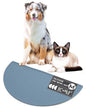 Should We Go? Waterproof Silicone Dog Food Mat – Medium Size Non-Slip Pet Bowl Mat, Raised Edge Design, Easy-to-Clean Pet Food Placemat for Dog & Cat Bowls, 21" Across x 10.5" Deep - Ocean Blue - color: Ocean Blue, size: Medium