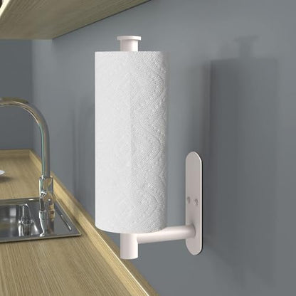 VAEHOLD Adhesive Paper Towel Holder Under Cabinet Wall Mount for Kitchen Paper Towel, Paper Towel Roll Holder Stick to Wall, Stainless Steel - Brown - color: Beige