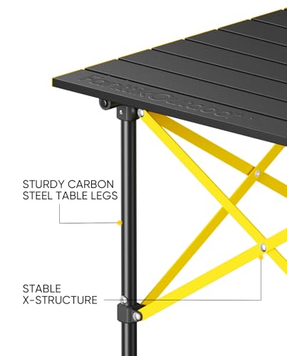 FanttikOutdoor Zeta V11 Pro Camping Table, Portable Folding Roll Up Table with Lightweight Aluminum Top & Carry Bag for Camping, BBQ, Tailgating Party, Picnic, Backyard, Medium - size: 23.1" x 22.9" x 22.7"