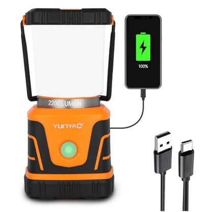 Camping Lantern Rechargeable 2200LM, LED Flashlight Lanterns for Power Outages, Emergency,Camping,Hurricane, Lanterns with IPX5 Waterproof,4 Light Modes,4400mAh Power Bank