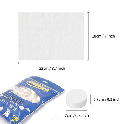 Classycoo Compressed Towel 100 PCS Mini Tablets Disposable Portable Face Towel Cotton Coin Tissue for Travel, Camping, Hiking, Sport, Home Hand Cloths&Other Outdoor Activities (Blue) - size: 1 Count (Pack of 100), style: Large (Blue)