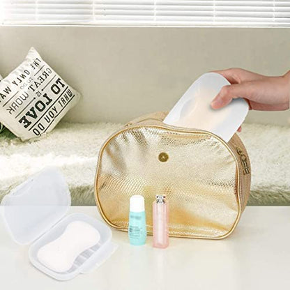 2 Pack Travel Soap Case, Portable Travel Soap Container Bar Soap Holder Case, Airtight Soap Box Tray for Shower Bathroom Outdoor (Clear) - color: Clear-middle