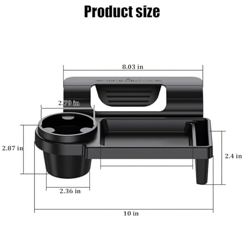 Zpana Car Window Organizer, Multifunctional Vehicle Door Side Hanging Rack with Cup Holder Tray Phone Mount, Automotive Window Storage Organizer Accessories, Universal for Trailer RV Truck