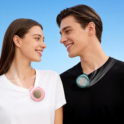 Mini Bladeless Fan Clip On with LED Display,5-Speed Portable Clip Fan 360°Rotatable,Rechargeable Small Personal Fan for Shirt Waist Belt Outdoor–Silent Suspended Whirlwind Fan Cooling(Upgrade Pink) - color: Upgrade Pink