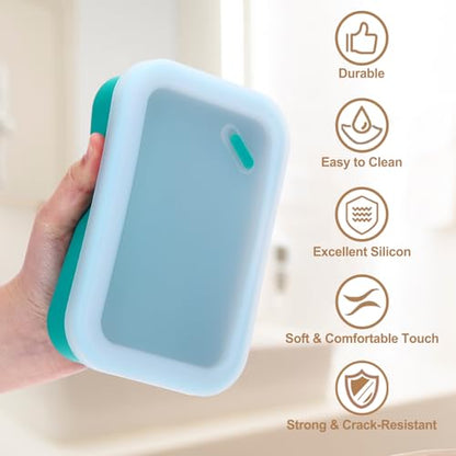 PATIKIL Leakproof Travel Soap Case, Silicone Travel Soap Container with Draining Layer Portable Bar Soap Holder for Bathroom Camping Gym, Translucent Green - color: Translucent Green