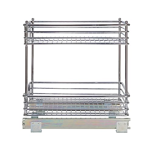 Household Essentials Chromed Steel 2-Tier Artisan Pull-Out Organizer - size: 14.25" - Standard, style: 2-Tier