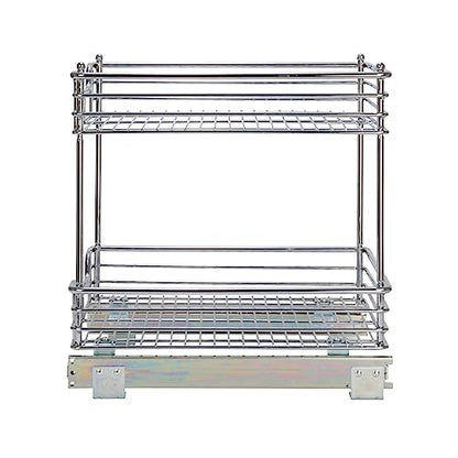 Household Essentials Chromed Steel 2-Tier Artisan Pull-Out Organizer - size: 14.25" - Standard, style: 2-Tier