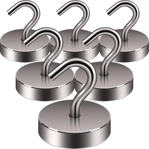 Neosmuk Magnetic Hooks Steel Tube Design for Cruise,80lb+ Grey,6 Pack | Cruise Ship Essentials,Heavy Duty Magnett Hooks for Cabins, Refrigerator, Grill, Hanging, and Travel Extra Strong Must-Haves - color: Brown, size: 80lb Magnetic Hooks