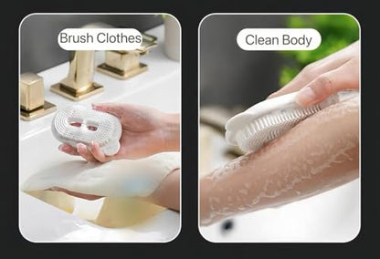 Travel Soap Case Container Leakproof Bar Soap Box with Lid Soap Holder with Draining Layer and Silicone Brush Portable Soap Dishes for Traveling Camping Gym Shower Outdoor (White) - color: White