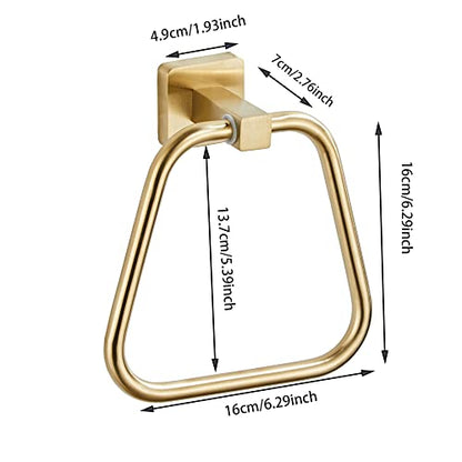 Brushed Gold Towel Ring for Bathroom, Kitchen Bath Towel Holder Hangers Wall Mount Heavy Duty Stainless Steel - color: Brushed Gold, size: 1 Pack