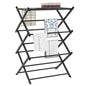 Household Indoor Folding Clothes Drying Rack, Dry Laundry and Hang Clothes,Towel Rack (Black) - color: Black