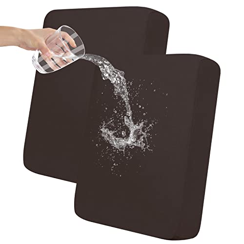 Easy-Going 100% Waterproof Chair Sofa Seat Cushion Slipcovers Couch Cushion Cover Stretch Furniture Protector for Kids, Pets (2-Piece Loveseat Cushion, Chocolate) - color: Chocolate, size: 2-piece loveseat cushion