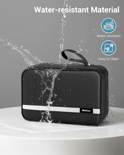 Maliton Toiletry Bag for Men & Women Travel Toiletry Bag Hanging Toiletry Bag Hygiene Bag with 4 Compartments Waterproof Bathroom Shower Bag for Traveling(Black) - color: Black