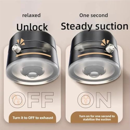 Oudvaker Foldable Magnetic Vacuum Phone Holder, 360° Electric Suction Car Mount, Double-Sided Swivel Stand for Car, Mirror, Gym, Kitchen, Hands-Free Portable Phone Holder (Black) - color: Black