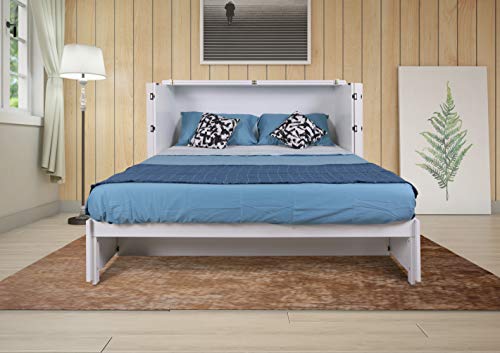 Daily Delight Murphy Cabinet Chest Bed with Charging Station & 6" Memory Foam Mattress, Queen (White) - color: White