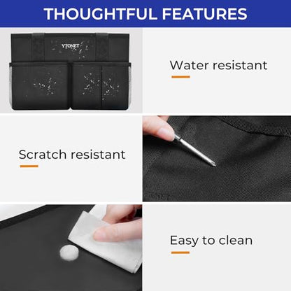 Ytonet Cleaning Caddy, Water Resistant Cleaning Supplies Organizer with Handle & Foldable Divider for Cleaners, Housekeeping Tote for Kitchen & Bathroom, Car Tool Caddy Organizer Bag, Black - size: Medium