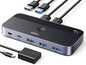 UGREEN USB 3.0 Switch 2 Computers Sharing USB C & A Devices, 4 Port USB Switcher Sharing Keyboard and Mouse, Printer/Scanner USB Switch Hub for Two Computers with 2 USB3.0 Cables and Controller - color: Black