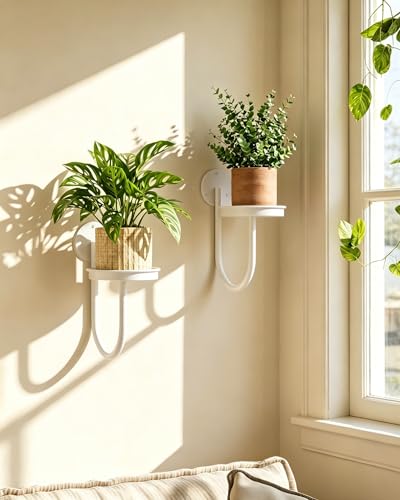 Leaf&lull Hanging Planters for Indoor Plants with Grow Lights Wall Plant Holder Plant Hanger Wall Mount Hanging Decor 2 Pack White - color: White