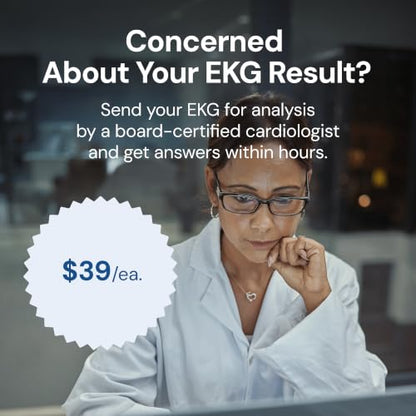 KardiaMobile 1-Lead EKG Monitor, Medical-Grade FDA-Cleared Personal Heart Monitor, Detects Normal, AFib & Arrhythmias, 30 Second Results, Works with Smartphones, Pocket Size, No Subscription Required