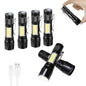KunHe 6 Pack Rechargeable Flashlights USB-C Zoomable Mini LED Bright Clip-On EDC Flashlight with Side COB Light for Camping Home Emergency - size: 6 PACK
