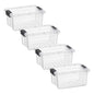Superio Clear Storage Bins with Lids, Stackable Storage Box with Latches and Handles, Extra Small, 4 Pack 3 Quart - size: 3.5 Qt, style: 4 Pack