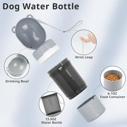 Pet Water Bottle Leak Proof Portable - Dog Water Dispenser with Drinking Bowl, Puppy Travel Accessories for Outdoor Walking, Hiking, Running - size: 400 ML