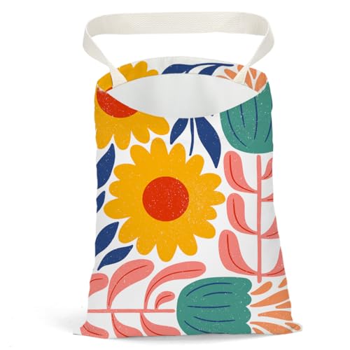 Danish Floral Car Trash Can, Car Trash Bag Hanging, Waterproof Cars Back Seat Hanging Organizer and Storage Trash Bags for Vehicle Travelling Camping - color: Flower08