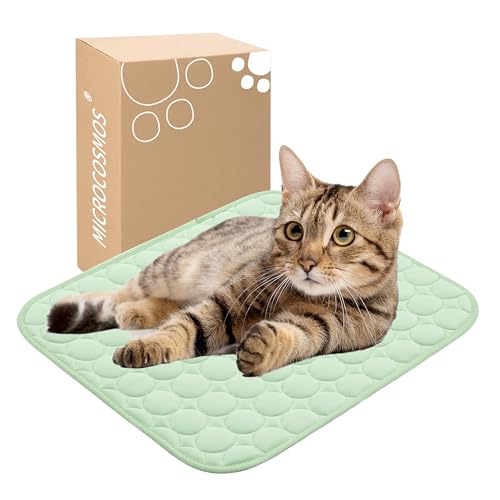 MICROCOSMOS Summer Cooling Mat & Sleeping Pad- Water Absorption Top, Materials Safe, Easy Carry, EZ Clean. Keep Cooling for Pets, Kids and Adults.(Green, 19" x15") - color: Green, size: 19" x 15"